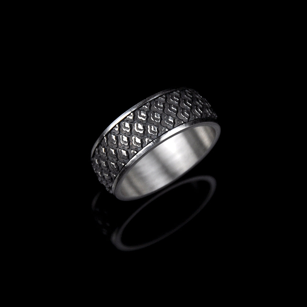 DYQ Jewelry Propitious Clouds 925 Silver Wide Ring Man's Ring