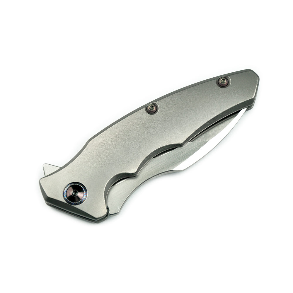 Maxace Dragon MDG02 M390 Satin Blade Titanium Handle Frame Lock Folding Knife yellow screws