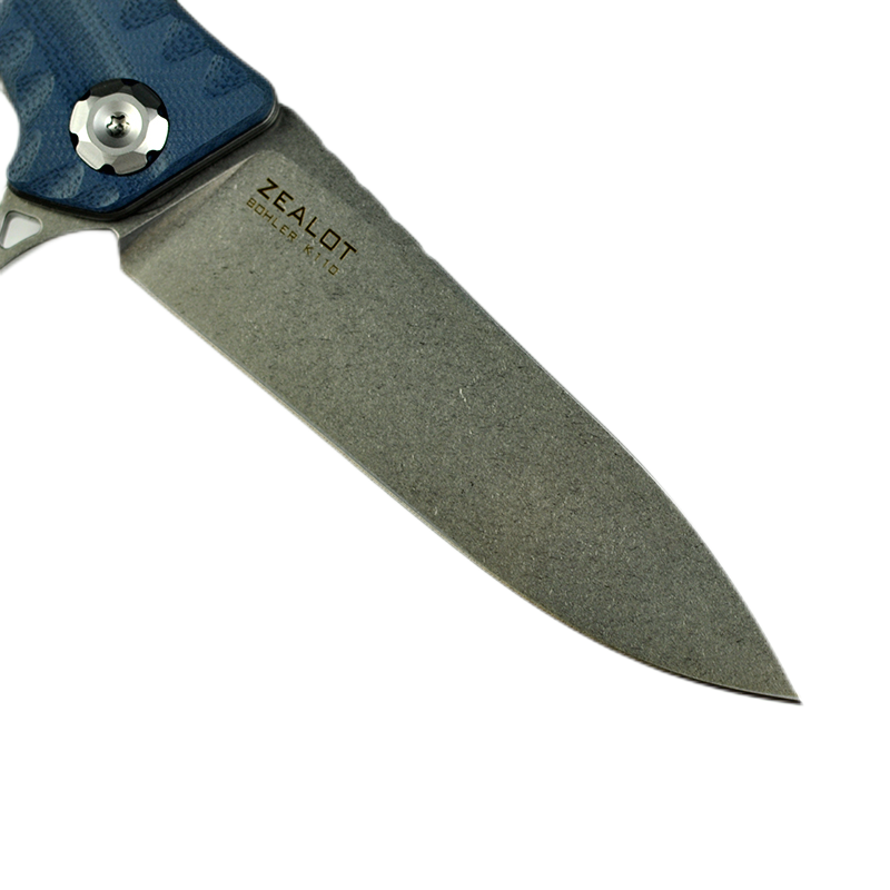 Maxace Zealot MZ205 K110 Plain Edge Blade Blue G10 Handle Liner Lock Folding Knife