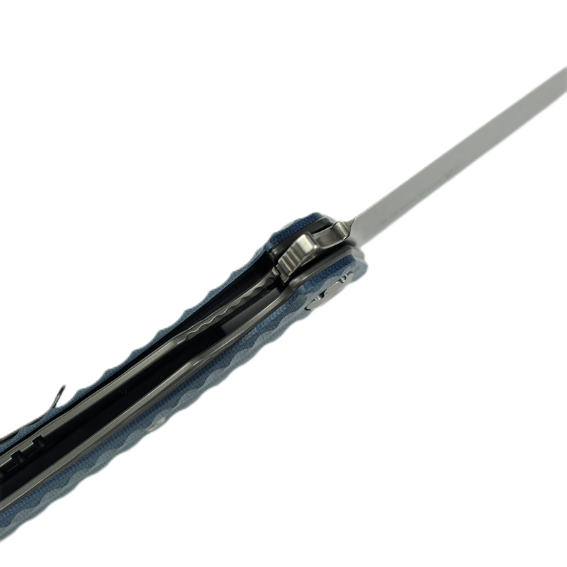 Maxace Zealot MZ205 K110 Plain Edge Blade Blue G10 Handle Liner Lock Folding Knife