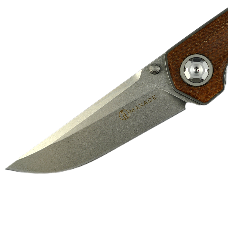 Maxace Samurai 2.0 MSM206 K110 Blade Micrata Brown Handle Liner Lock Folding Knife