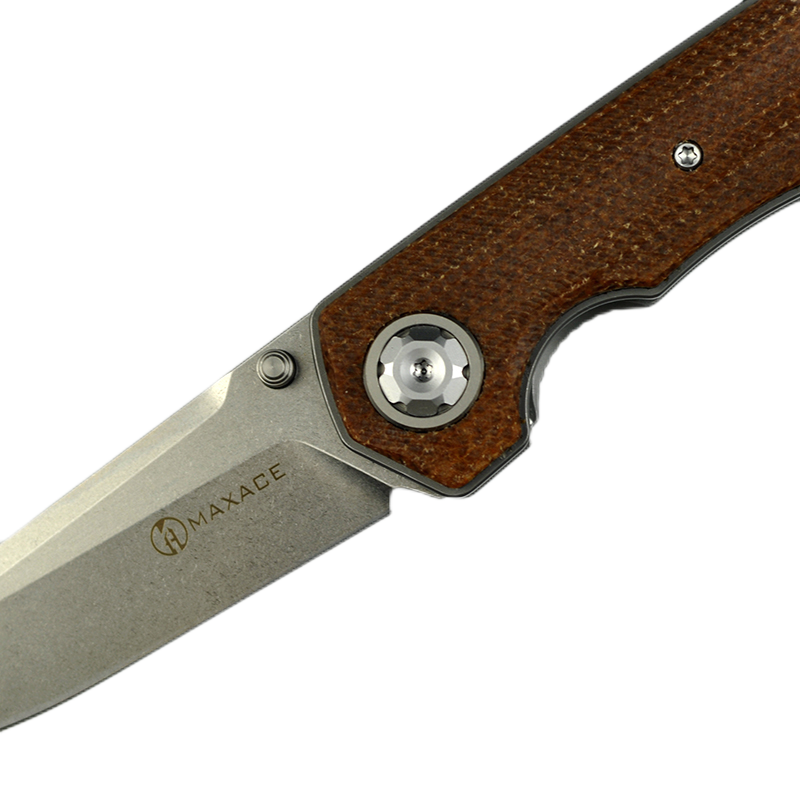Maxace Samurai 2.0 MSM206 K110 Blade Micrata Brown Handle Liner Lock Folding Knife