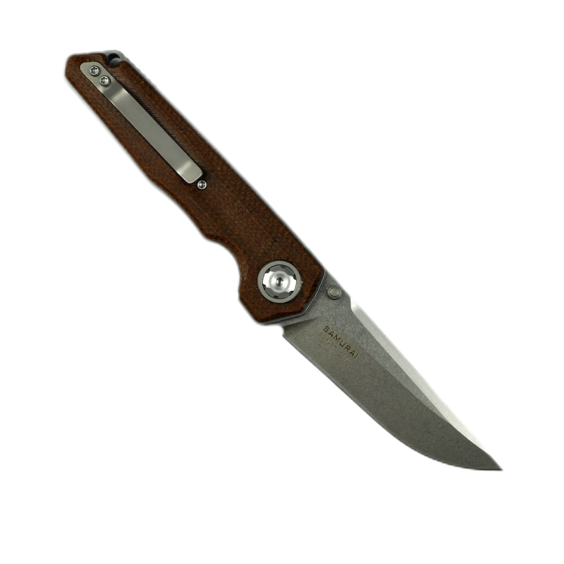 Maxace Samurai 2.0 MSM206 K110 Blade Micrata Brown Handle Liner Lock Folding Knife
