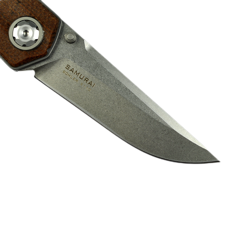 Maxace Samurai 2.0 MSM206 K110 Blade Micrata Brown Handle Liner Lock Folding Knife