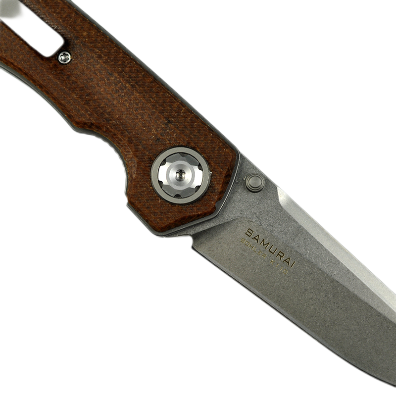 Maxace Samurai 2.0 MSM206 K110 Blade Micrata Brown Handle Liner Lock Folding Knife