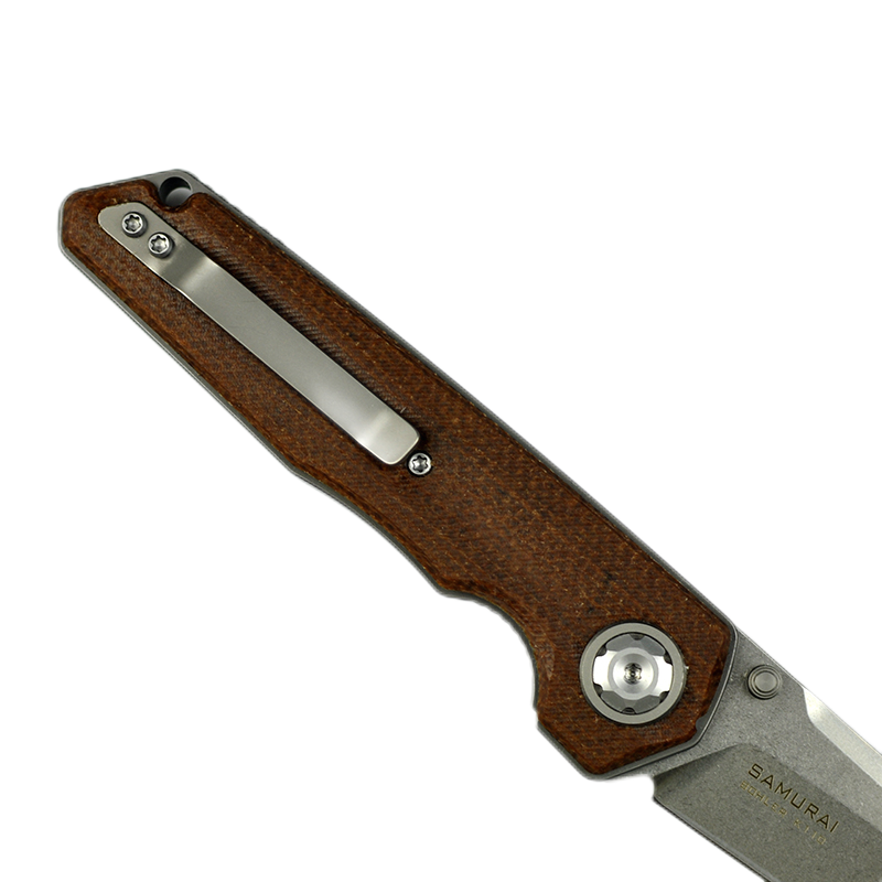 Maxace Samurai 2.0 MSM206 K110 Blade Micrata Brown Handle Liner Lock Folding Knife