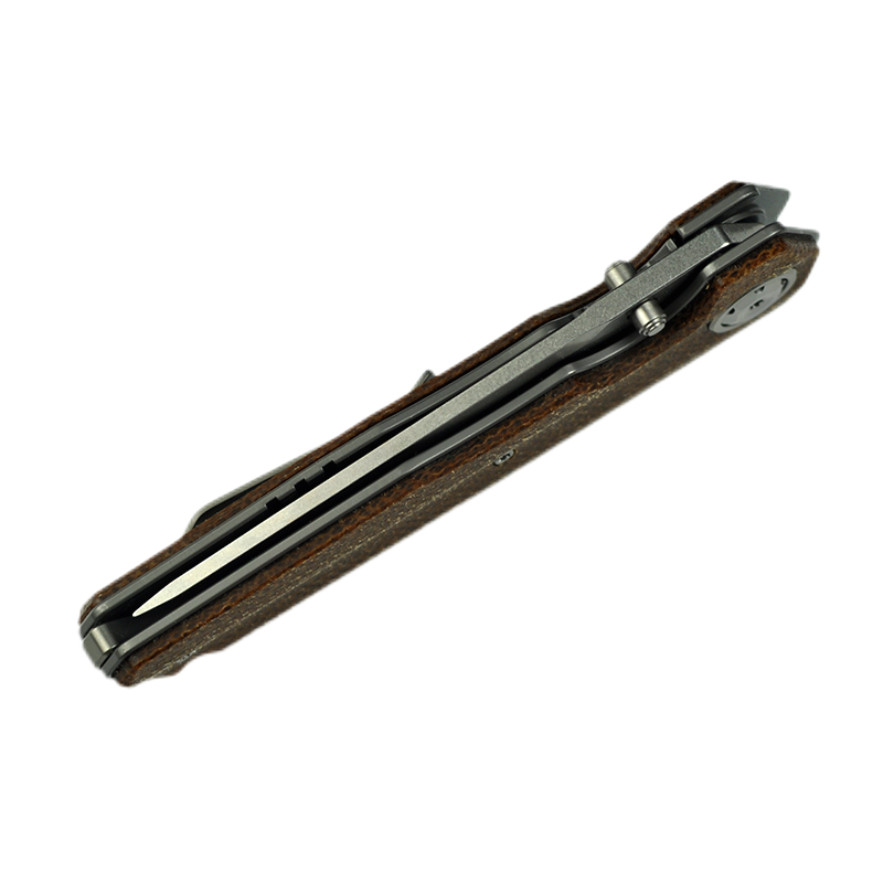 Maxace Samurai 2.0 MSM206 K110 Blade Micrata Brown Handle Liner Lock Folding Knife