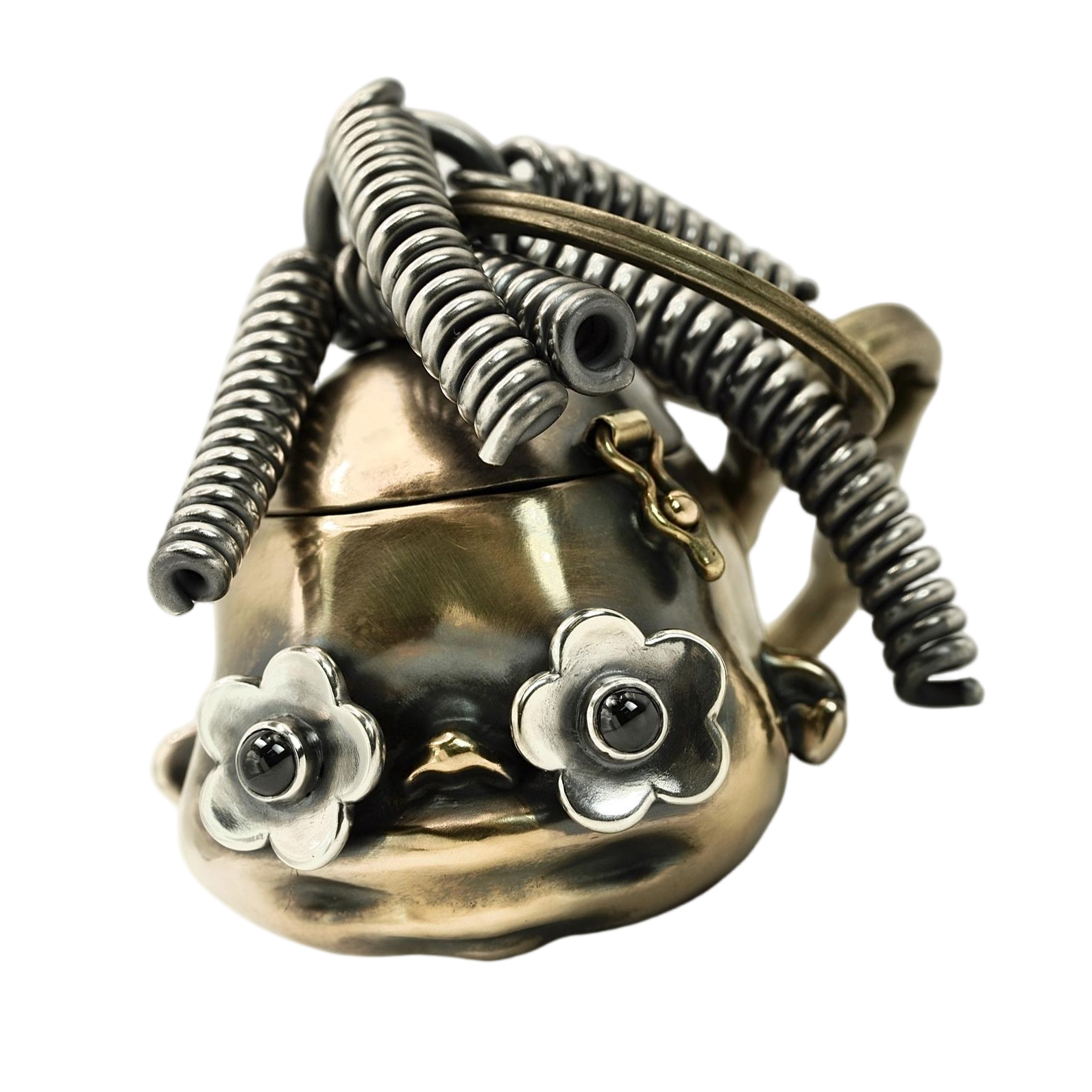BeanArtMetal Doll-shaped jewelry box medicine box Handmake Brass Silver stainless steel Metal