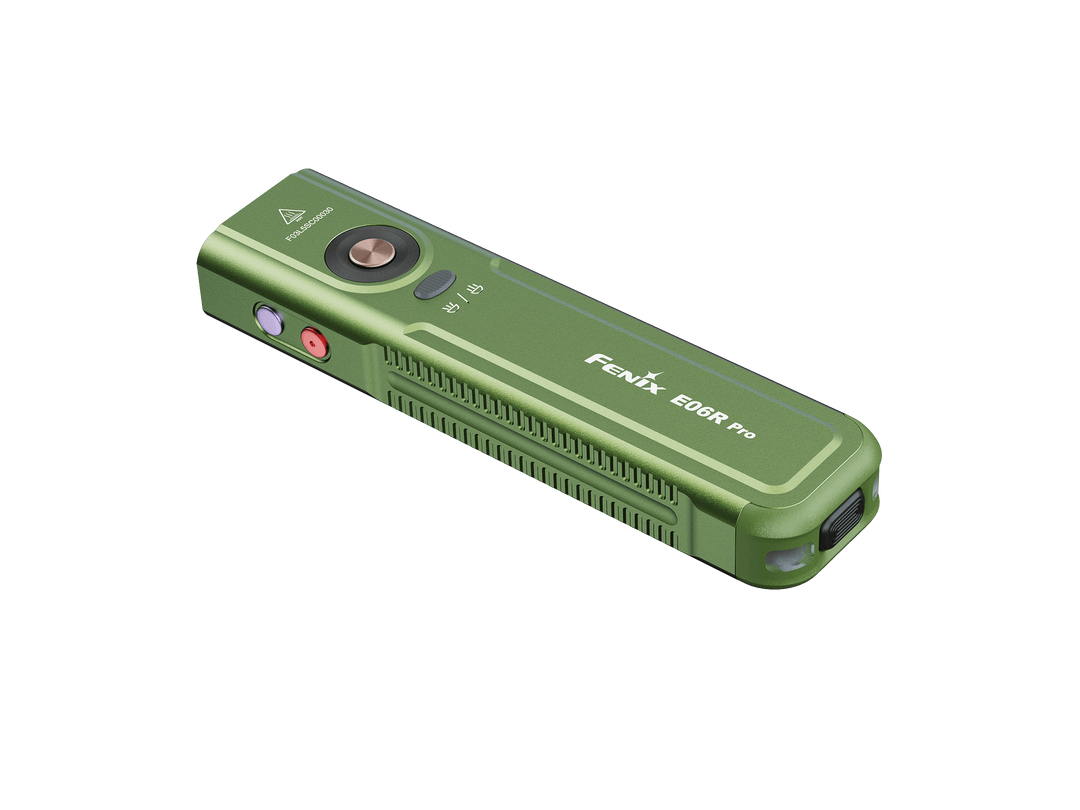 Fenix E06R Pro Green Keychain Light with White, UV, & Red Laser Lights - 1600 Lumens