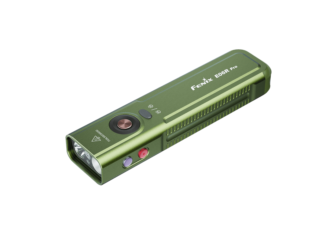Fenix E06R Pro Green Keychain Light with White, UV, & Red Laser Lights - 1600 Lumens