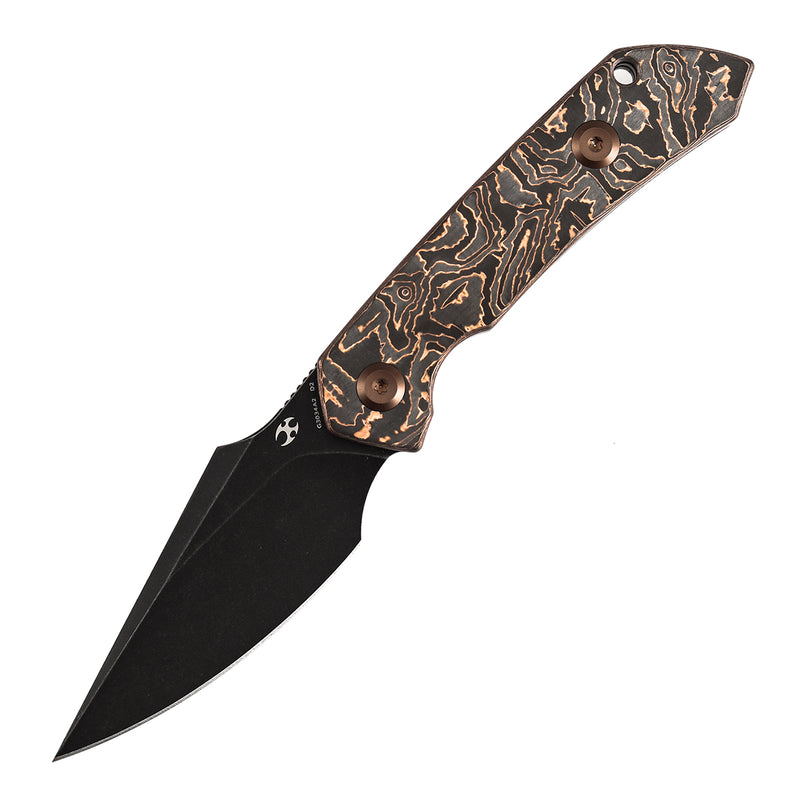 Kansept Fenrir G3034A2 D2 Blade Copper Carbon Fiber Handle Fixed Blade Knife