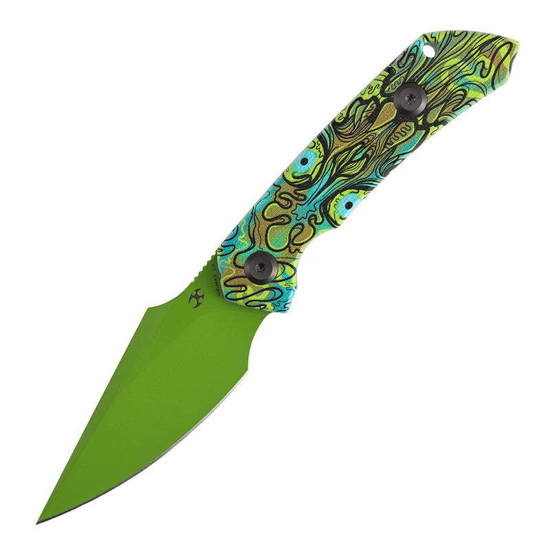 Kansept Fenrir G3034A3 D2 Blade Jade G10 with Green Undead Print Handle Fixed Blade Knife