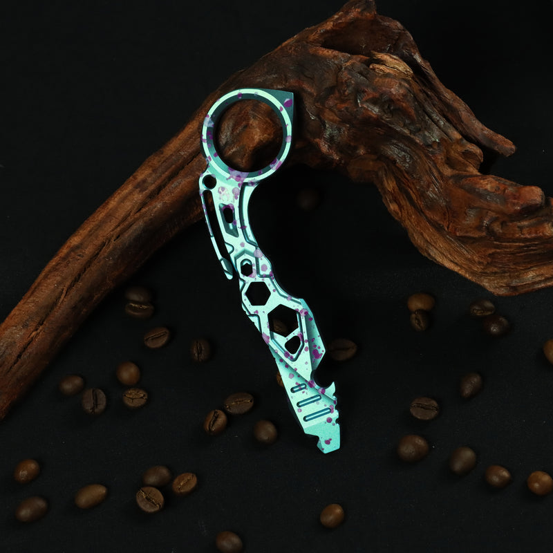Kansept PryMate G008A9 Green Anodized Titanium with Purple Splash Multifucntional Tool