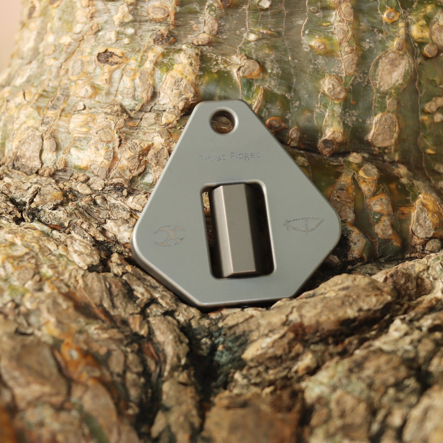 Kansept Titanium Twister G012A1 – Raw Ti with Antique Bronze Spinner EDC Fidget Tool for Everyday Stress Relief