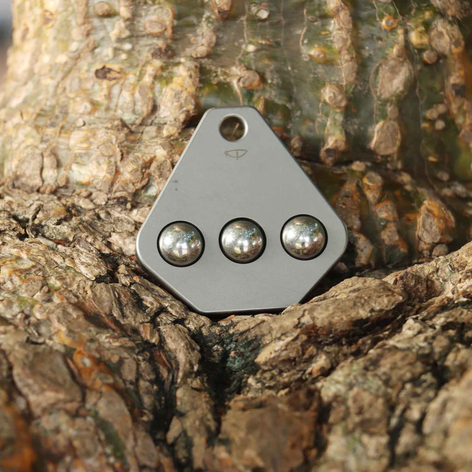 Kansept EDC Roller G012R1 Plain Titanium with Three Steel Balls for Stress-Relief with Lanyard Hole EDC