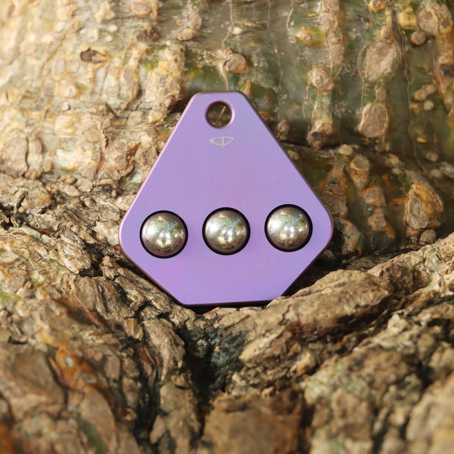 Kansept EDC Roller G012R4 Purple Titanium with Three Steel Balls for Stress-Relief with Lanyard Hole EDC-Kevin