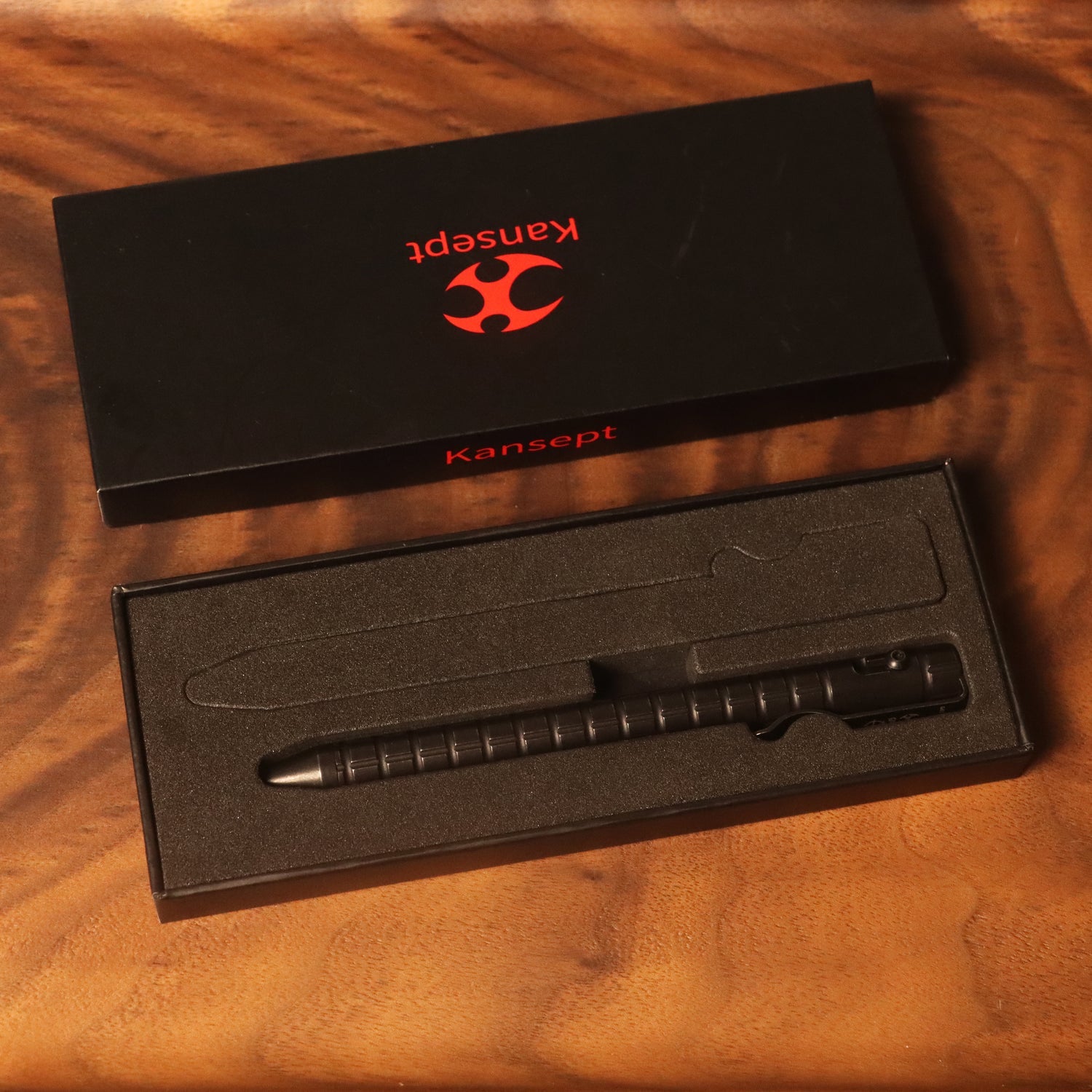 Kansept Titanium EDC Bolt-Action Pen G013H4– Professional Fine Tip Ballpoint Blackwash Titanium with Frag Pattern