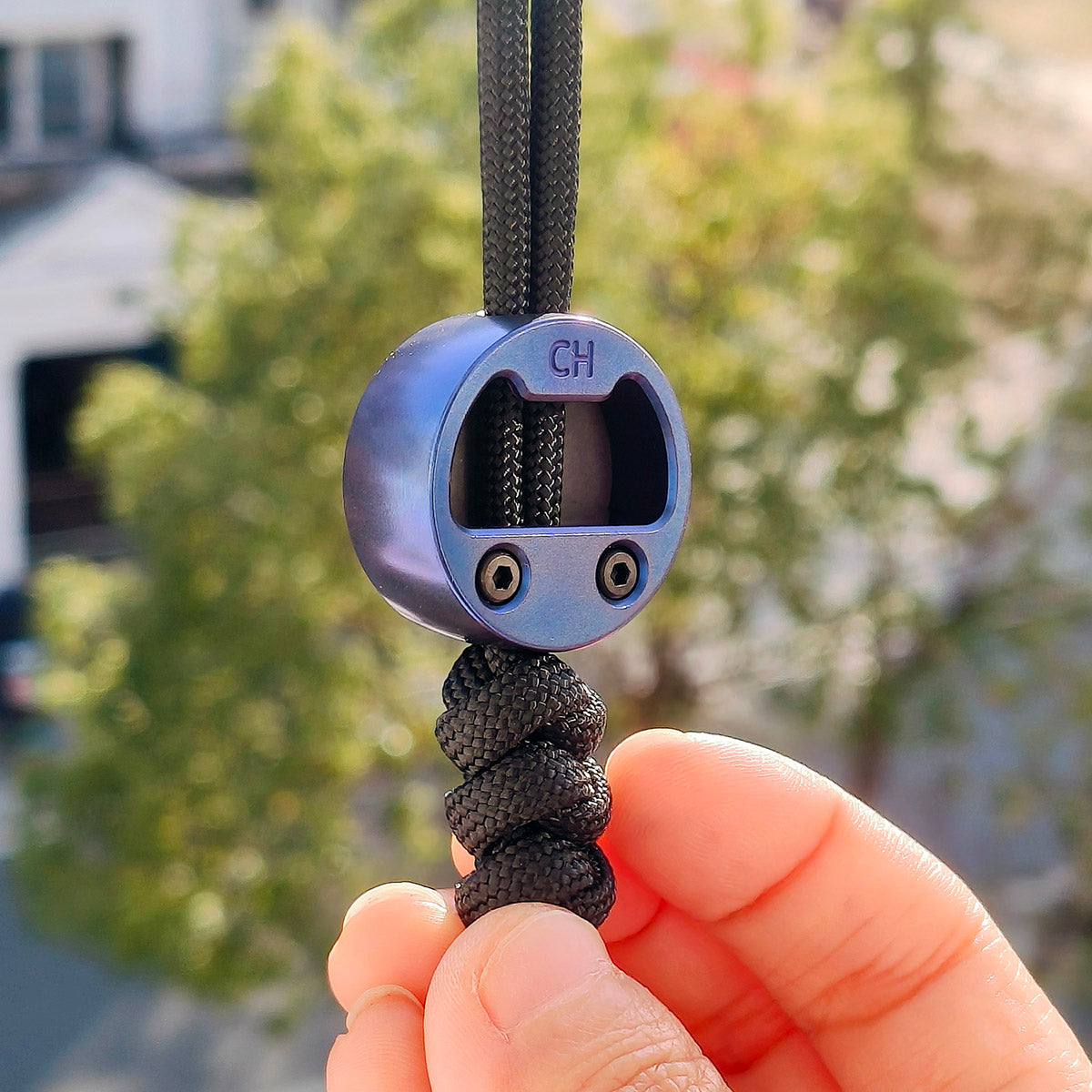 Cpprhd POP Bead Titanium Bottle Opener Limited Paracord Knife Lanyard Bead Anodized Purple