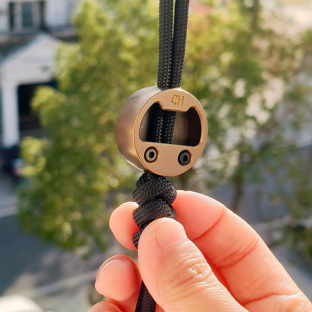 Cpprhd POP Bead Titanium Bottle Opener Limited Paracord Knife Lanyard Bead Anodized Brown