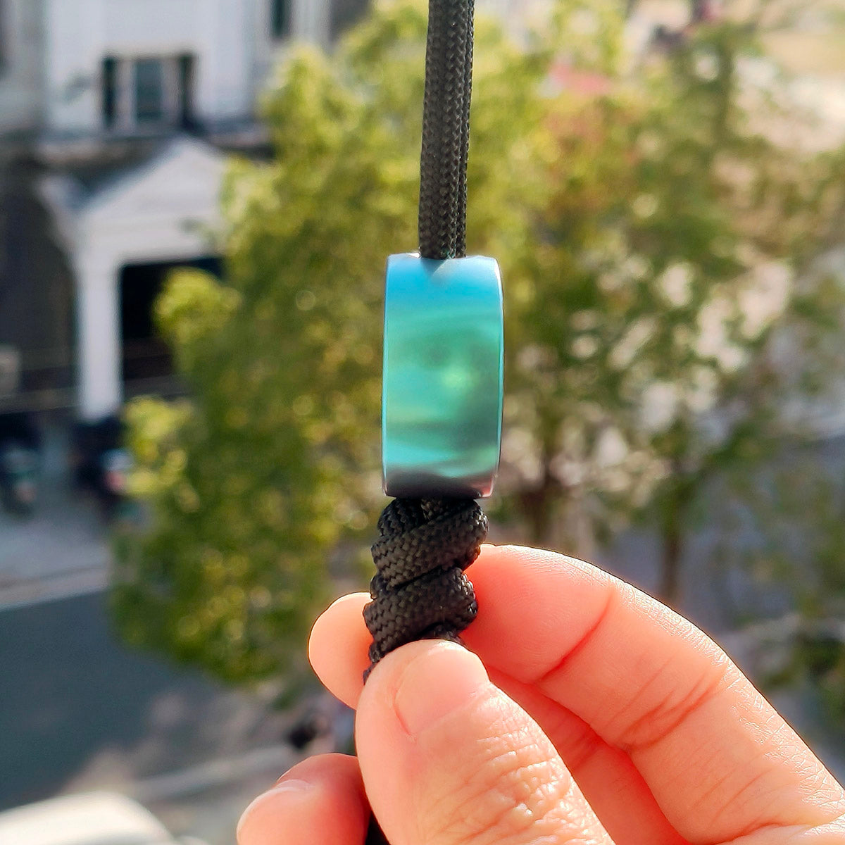 Cpprhd POP Titanium Bottle Opener Limited Paracord Knife Lanyard Bead Anodized Green