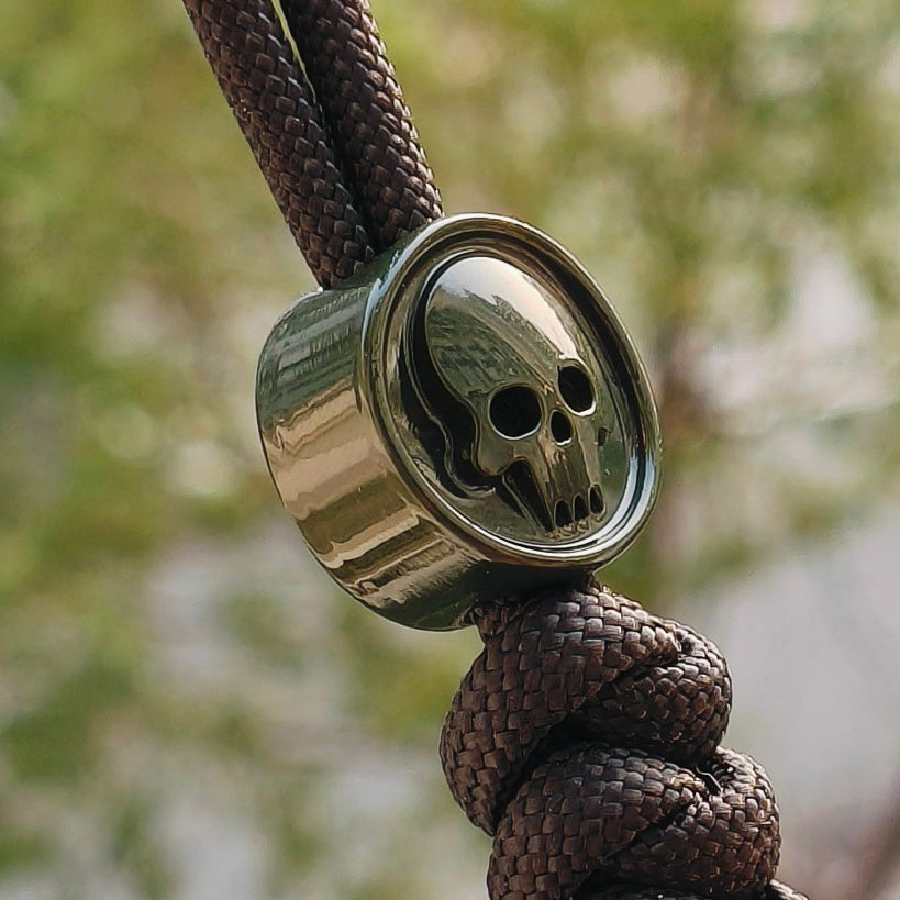 SnakeSword Resin Lanyard Beads military Green Resin Skull Knives EDC Beads 3 PCS