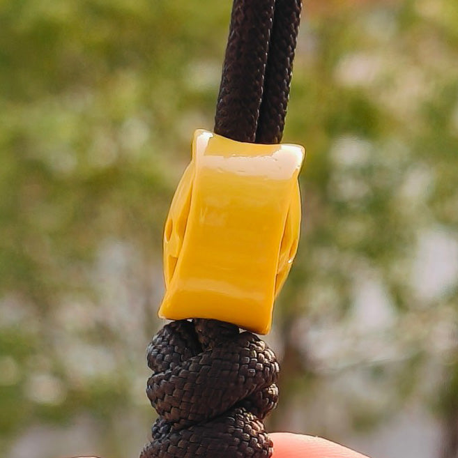 SnakeSword Resin Lanyard Beads Yellow Resin Skull Knife EDC Beads 3 PCS