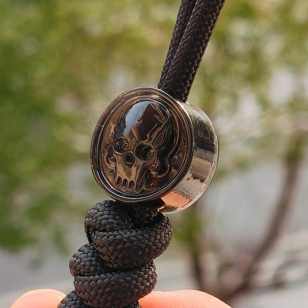SnakeSword Resin Lanyard Beads Transparent Black Resin Skull Knife EDC Pendant 3 PCS