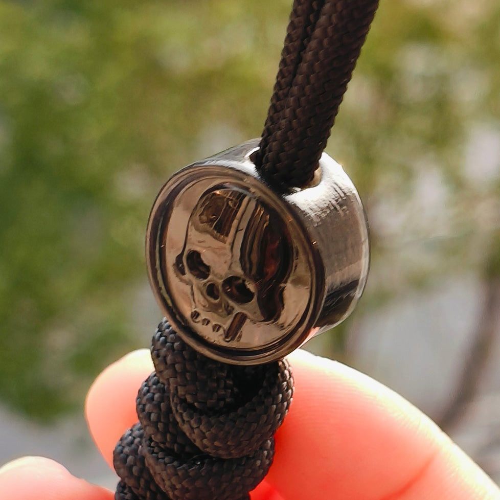 SnakeSword Resin Lanyard Beads Transparent Black Resin Skull Knife EDC Pendant 3 PCS