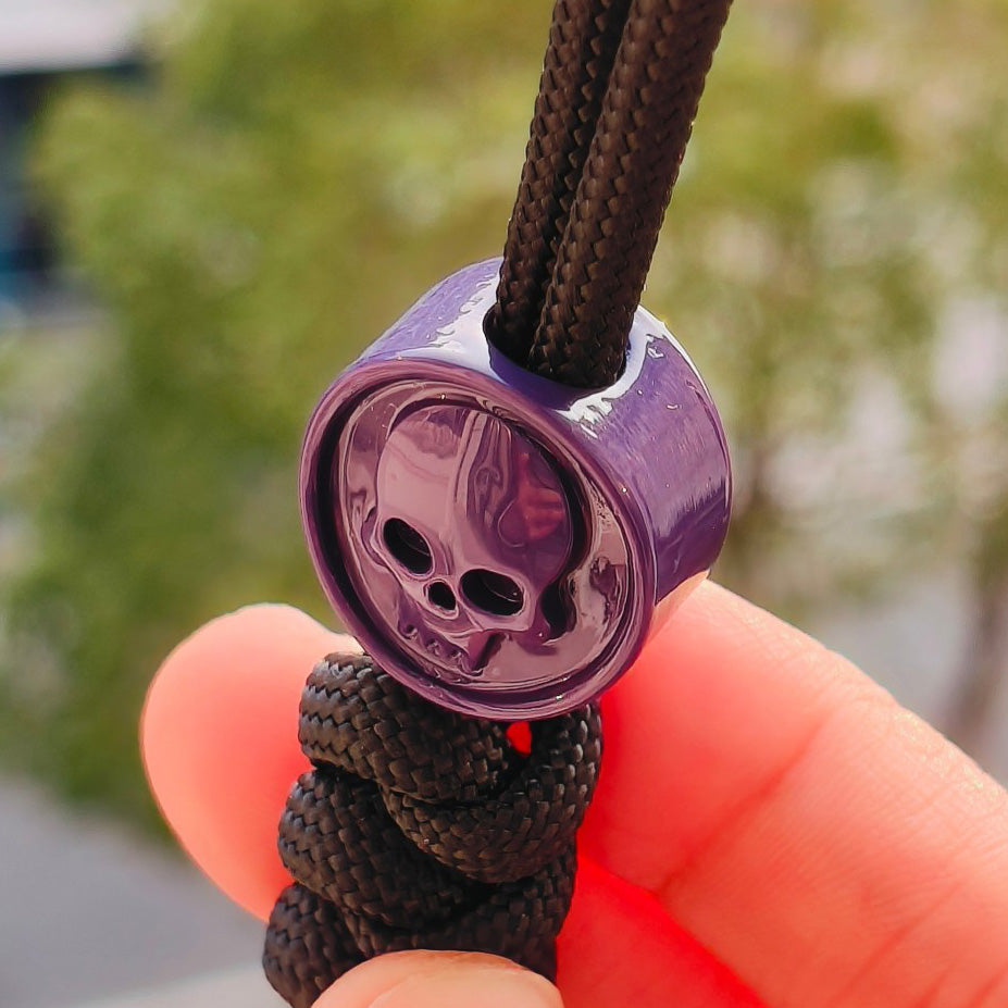 SnakeSword Resin Lanyard Beads Purple Resin Skull Knife Beads EDC Pendant 3 PCS