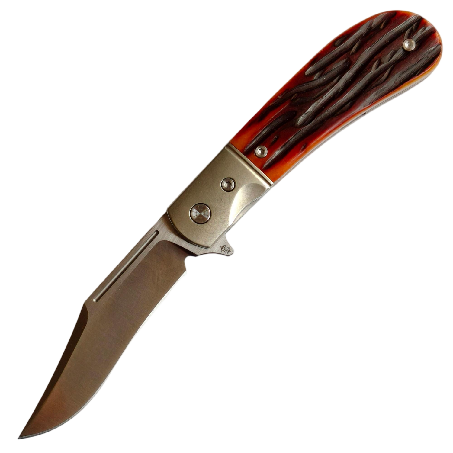 Sao Knives Pocket Knife CPM-20CV Blade Bone Handle Titanium Knife Pillow Liner Lock SK2601-1