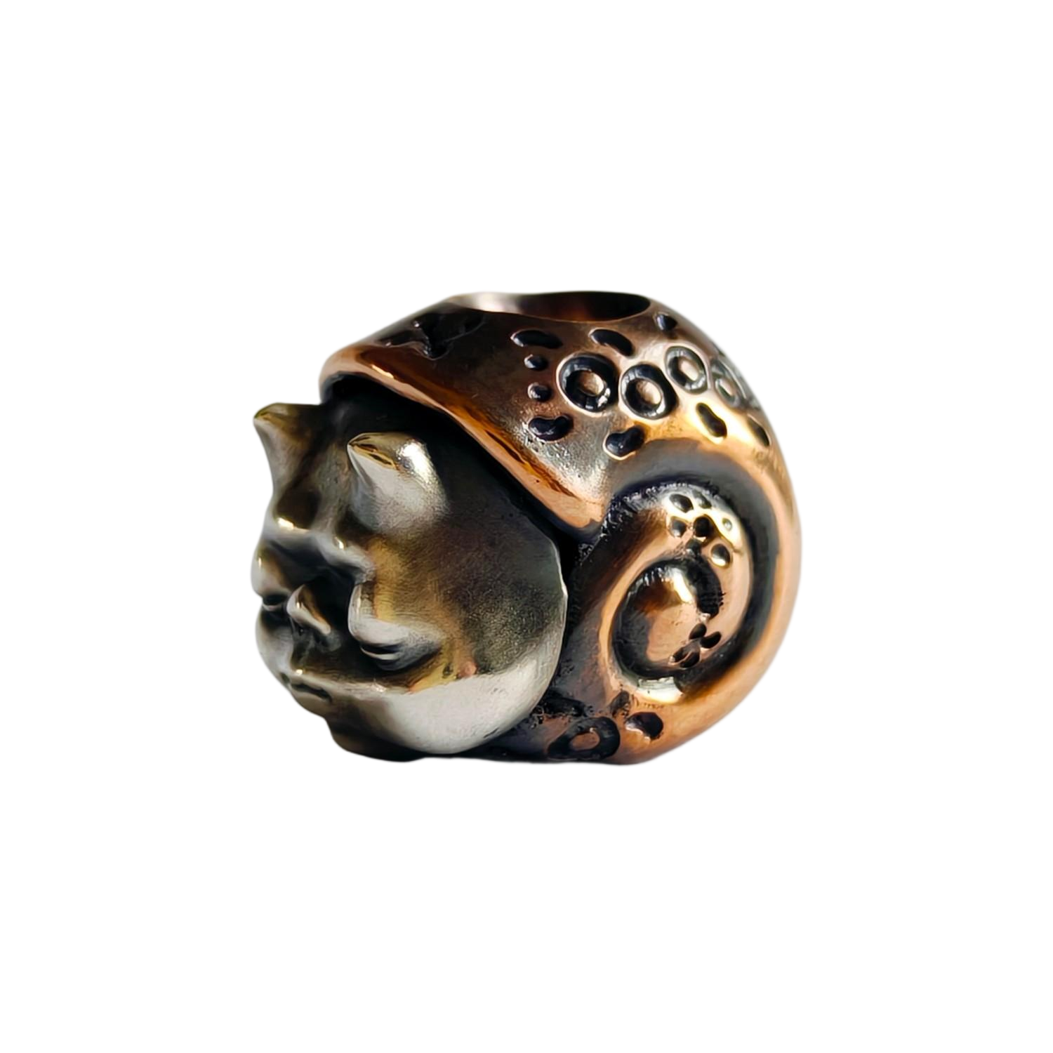 Phase Objects New Snail Bead Brass Silver Custom Knife lanyard bead Handmake