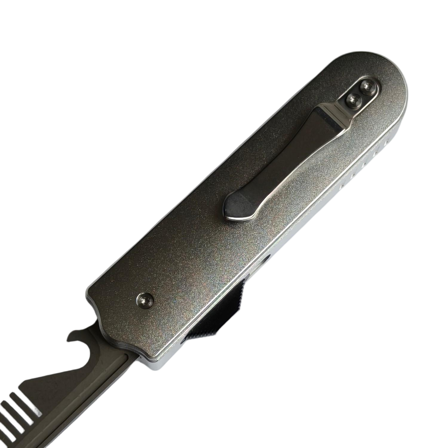 Sao Knife OTF Knife 14C28N Blade Comb Aluminum Handle Bone Patch