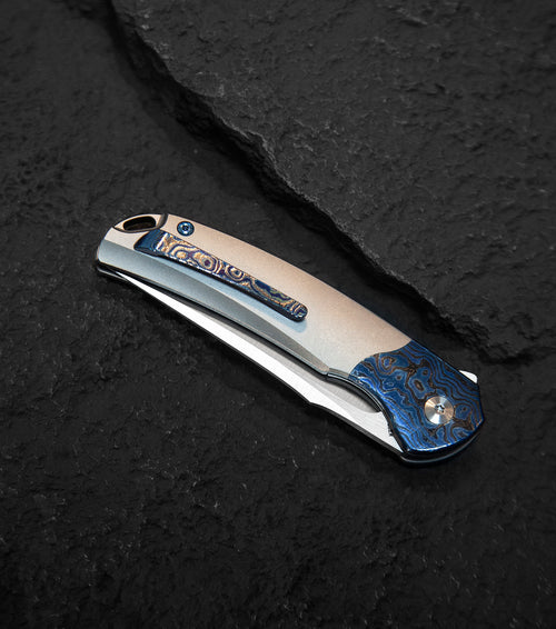 Bestech Supernova BT2111D M390 Blade Titanium+Zirconium Timascus Bolster Handle Liner lock Folding Knife