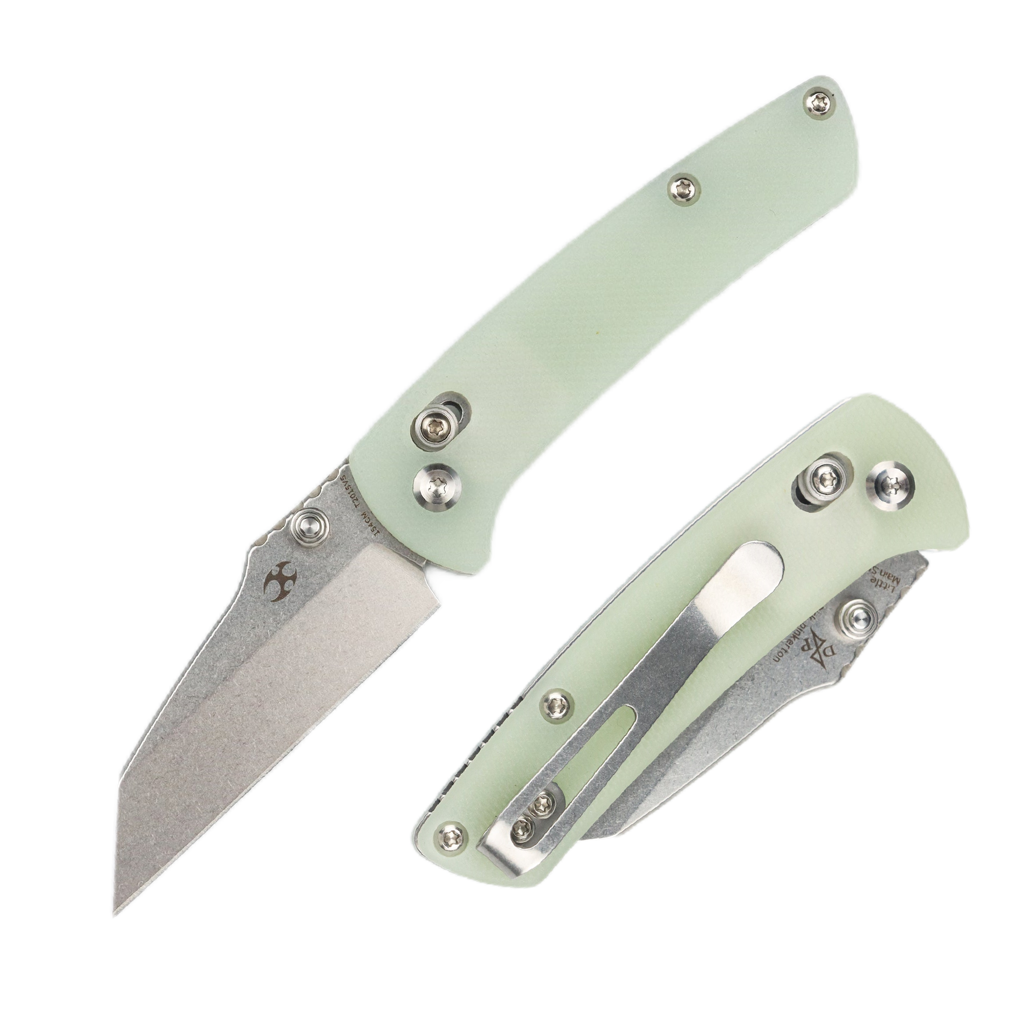 Kansept Little Main Street T2015V5 154CM Blade Jade G10 Handle Crossbar Lock Folding Knife