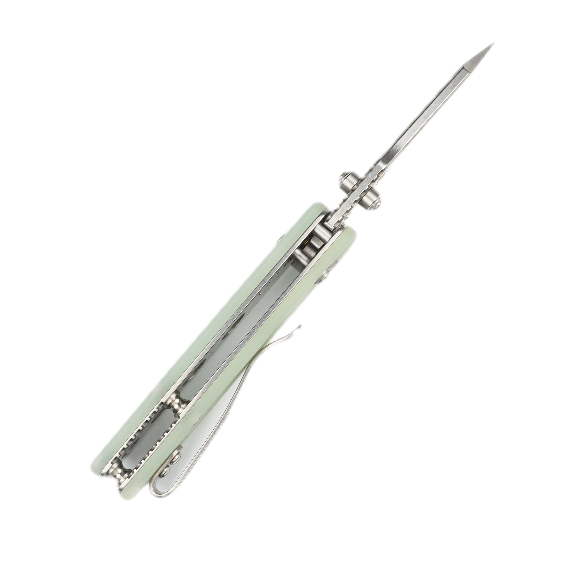 Kansept Little Main Street T2015V5 154CM Blade Jade G10 Handle Crossbar Lock Folding Knife