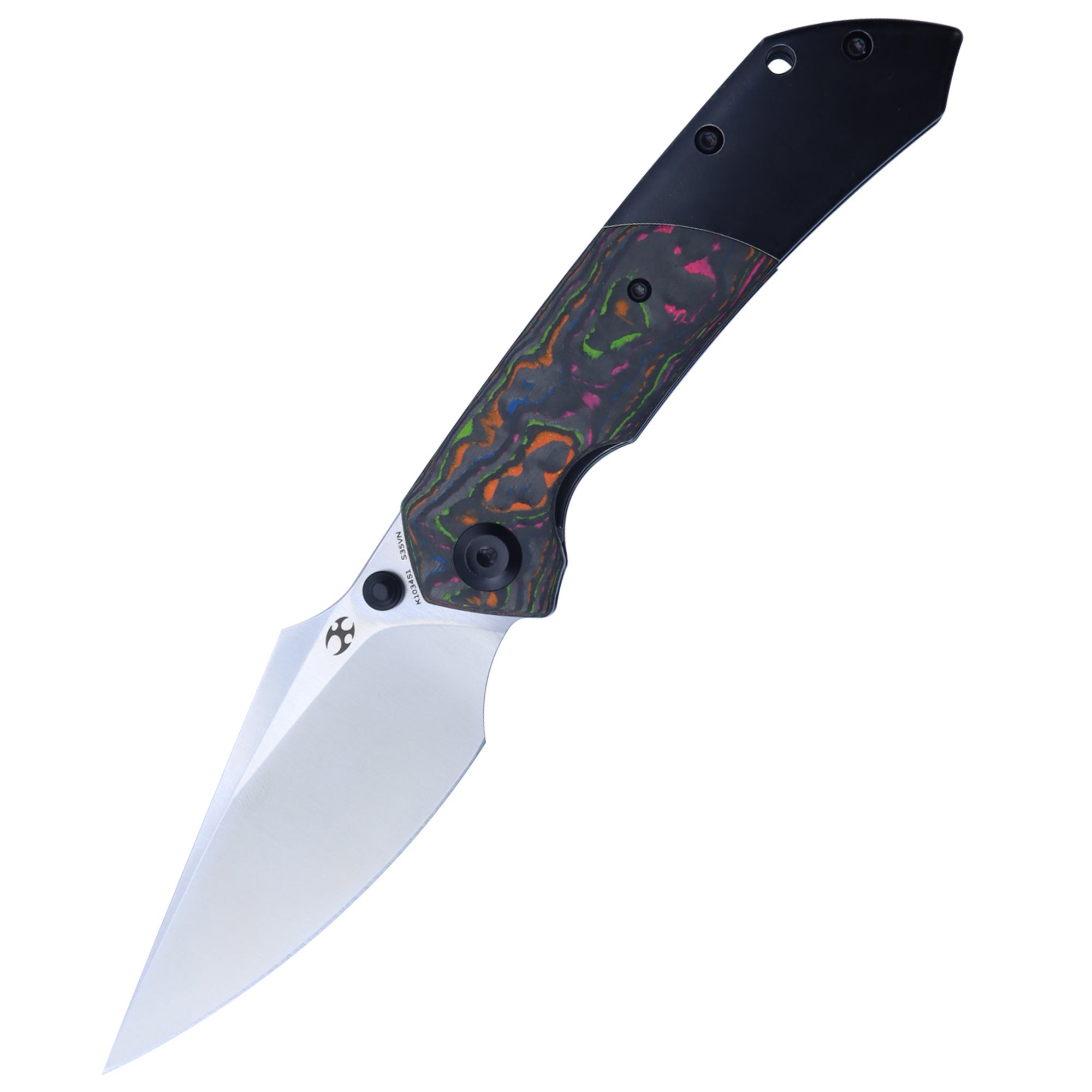 Kansept Fenrir K1034S1 Flipper Knife CPM-S35VN Blade Titanium + Carbon Fiber Handle Edc Knife