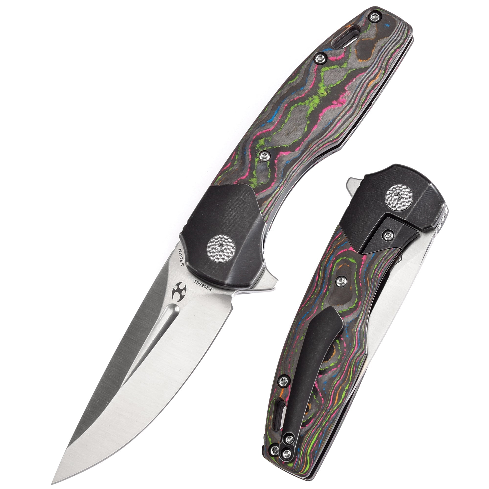 Kansept Cassowary K2065B1 CPM-S35VN Blade Titanium+Carbon Fiber Handle Edc Flipper Knife