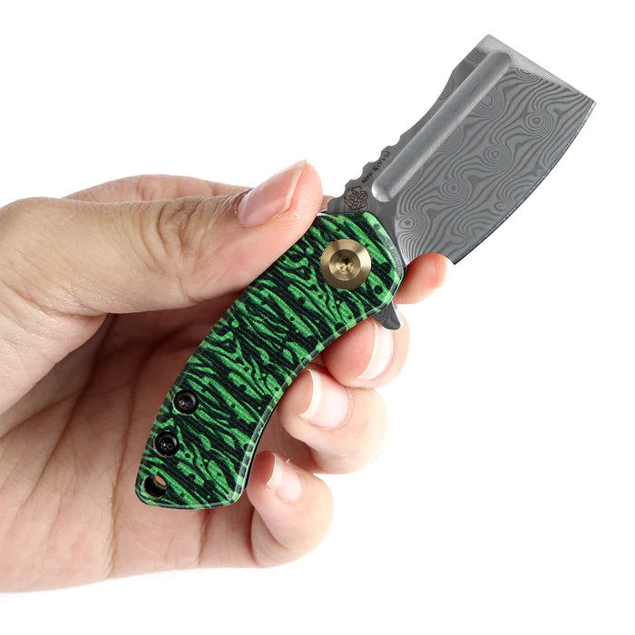 Kansept Mini Korvid K3030A12 Flipper Knife Damascus Blade G10 Handle Liner Lock