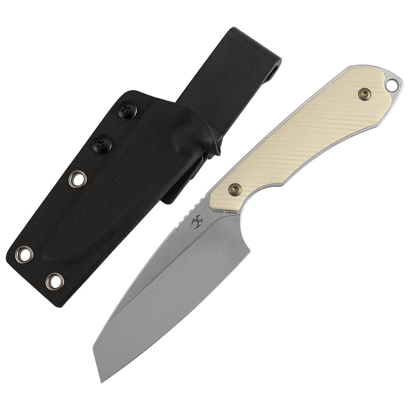 Kansept Valk G019A3 Stonewashed Nitro-V Blade Ivory G10 Handle Fixed Blade Knife