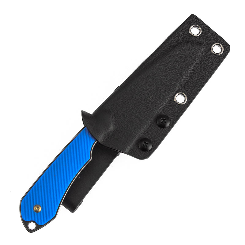 Kansept Valk G019A4 Blackwash Nitro-V Blade Dark Blue G10 Handle Fixed Blade Knife