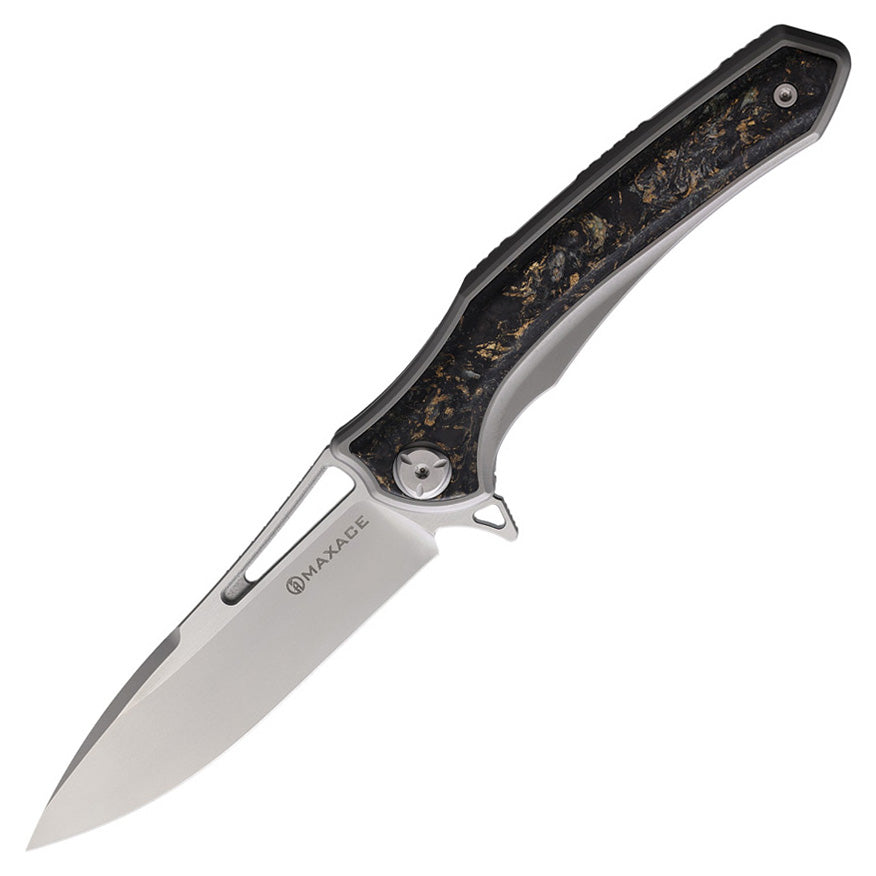 Maxace Knives Amber-III MCA301 M390 Blade Titanium Carbon fibre Handle Pocket Knife Frame Lock