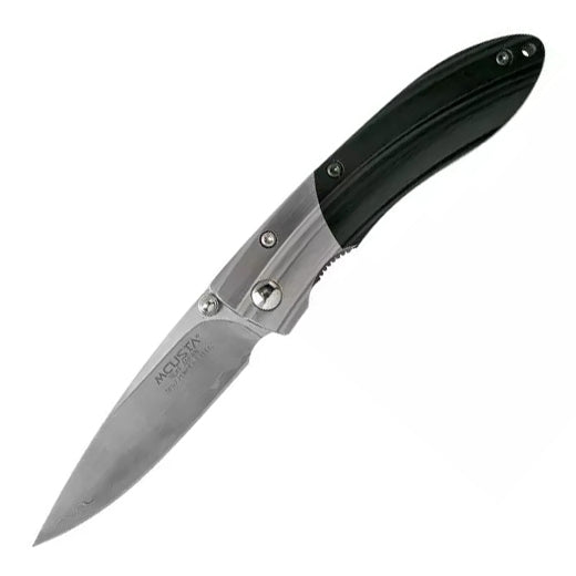 Mcusta Knife MC-0142 VG10 Blade African Ebony Wood Handles with Steel Bolsters Ripple Folding Knife Liner Lock