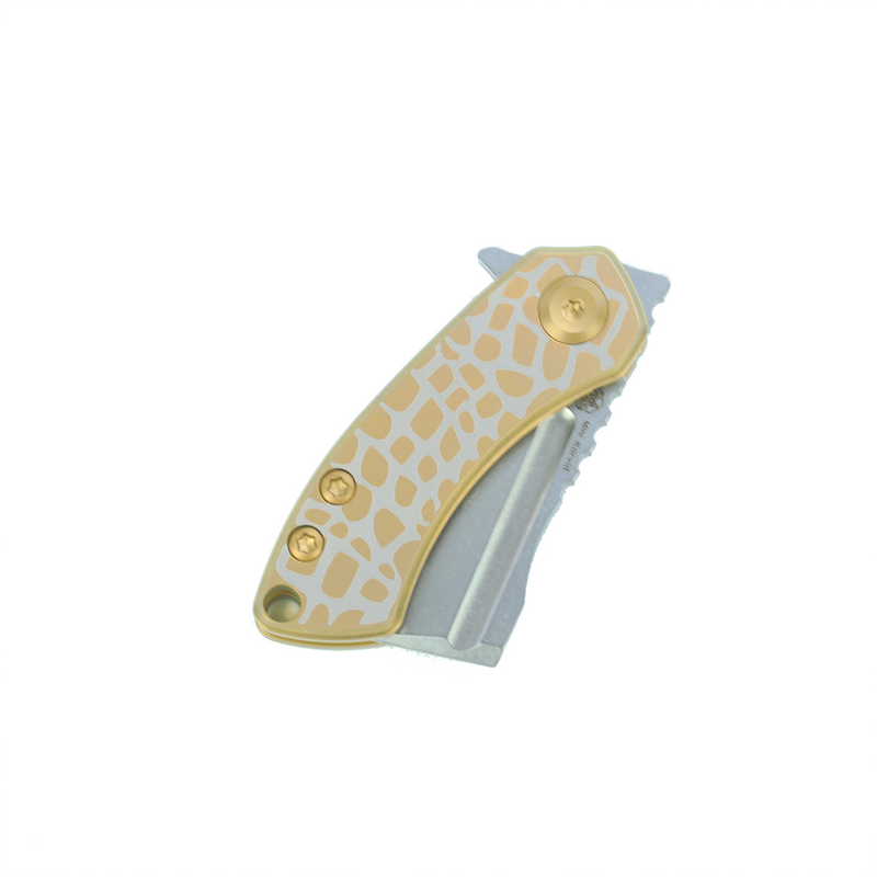 Kansept Mini Korvid T3030C3 154CM Blade Yellow Titanium Handle Liner Lock Folding Knife