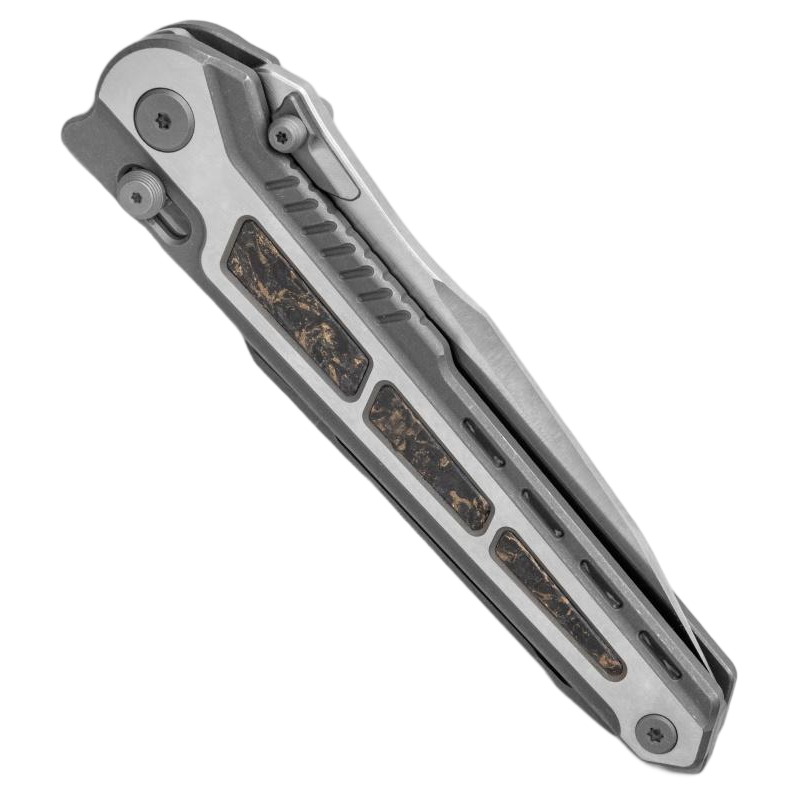 Maxace HERON MH01 S90V Blade Titanium With Copper Powder Carbon Fiber Handle Crossbar Lock