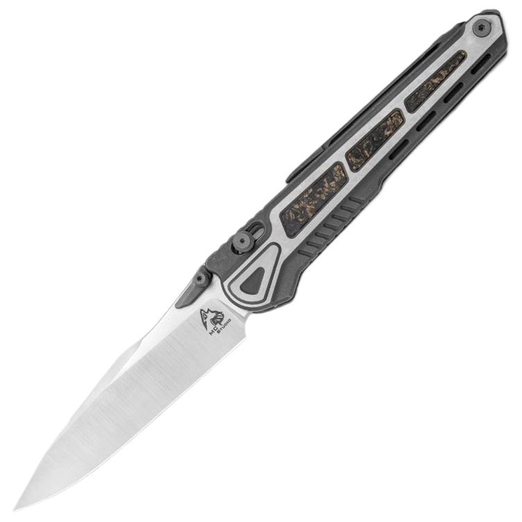 Maxace HERON MH01 S90V Blade Titanium With Copper Powder Carbon Fiber Handle Crossbar Lock