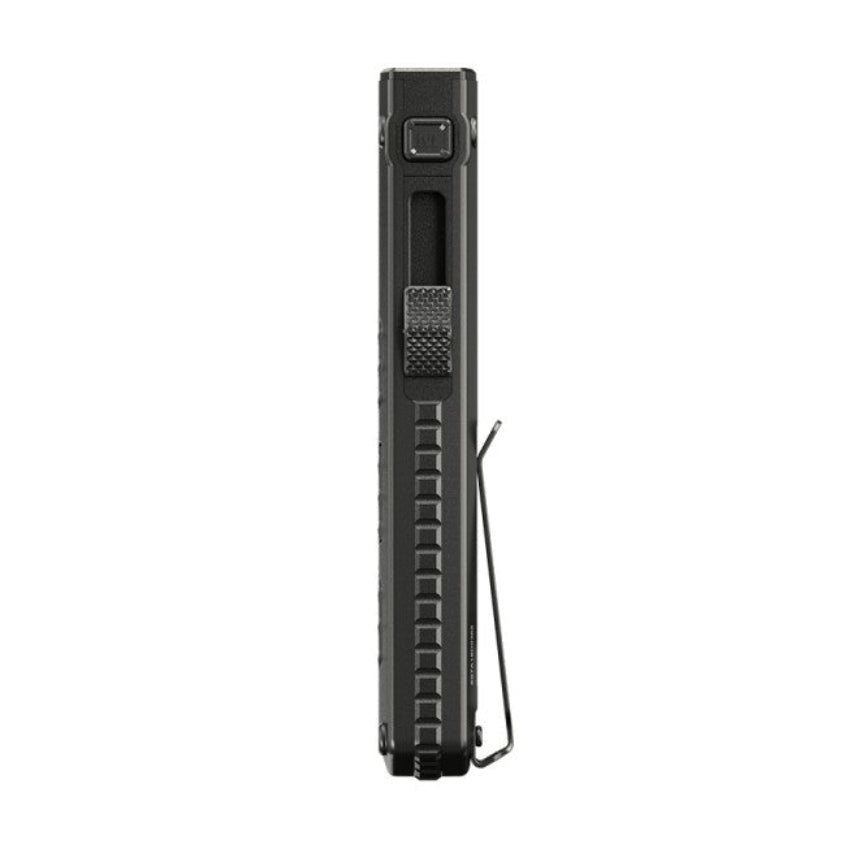 Hands holding the Nitecore EDC15 flat EDC flashlight to show its 0.63 inch thin, 3 oz slim profile