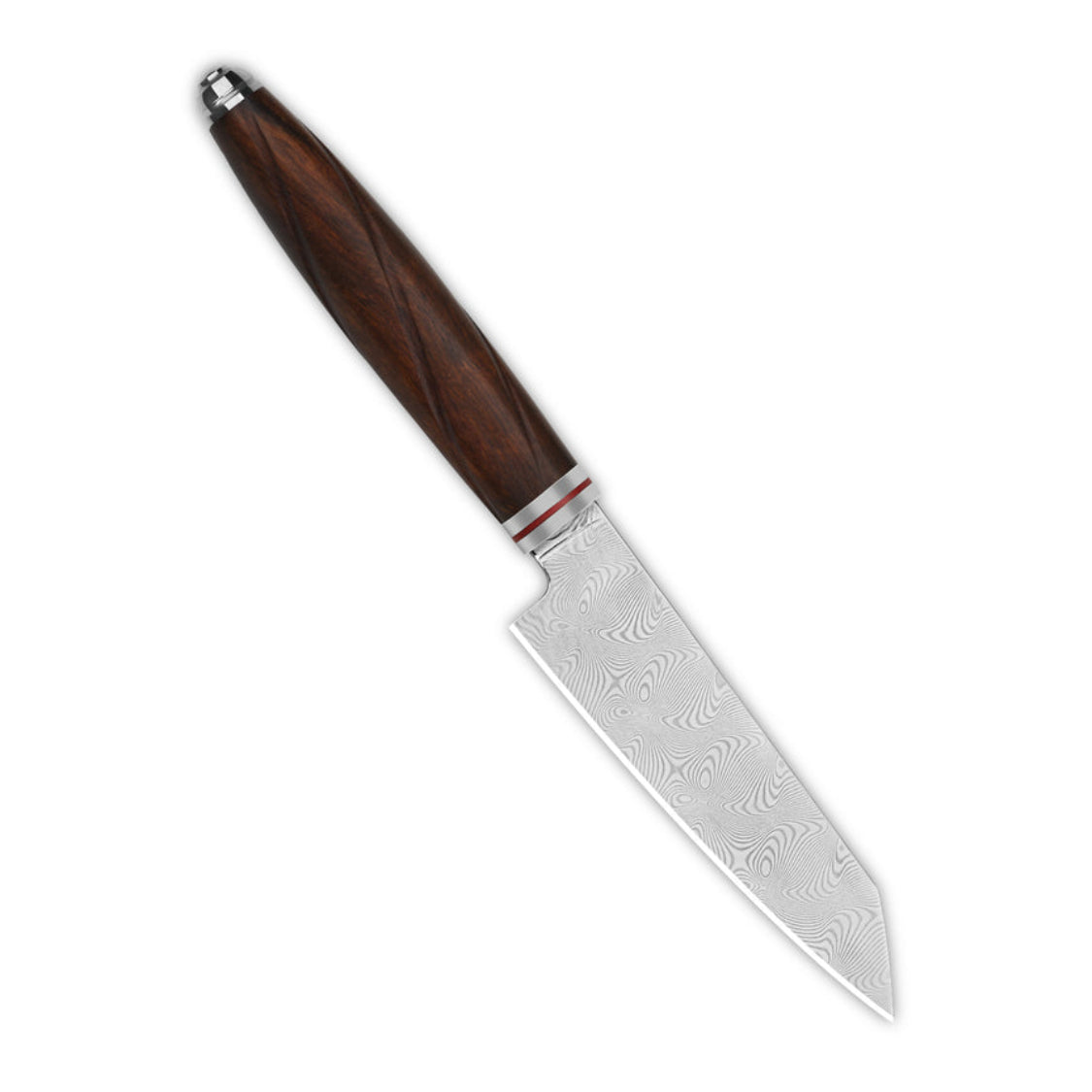 Cuchillo de cocina QSP QS-KK-005B, hoja Kiritsuke de Damasco de 4'', mango de madera de hierro del desierto, serie Mulan