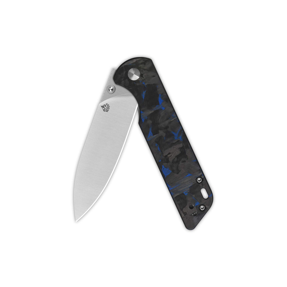 QSP Parrot V2 QS102-H V2 D2 Blade Shredded CF overlay G10 Handle Liner Lock Pocket knife