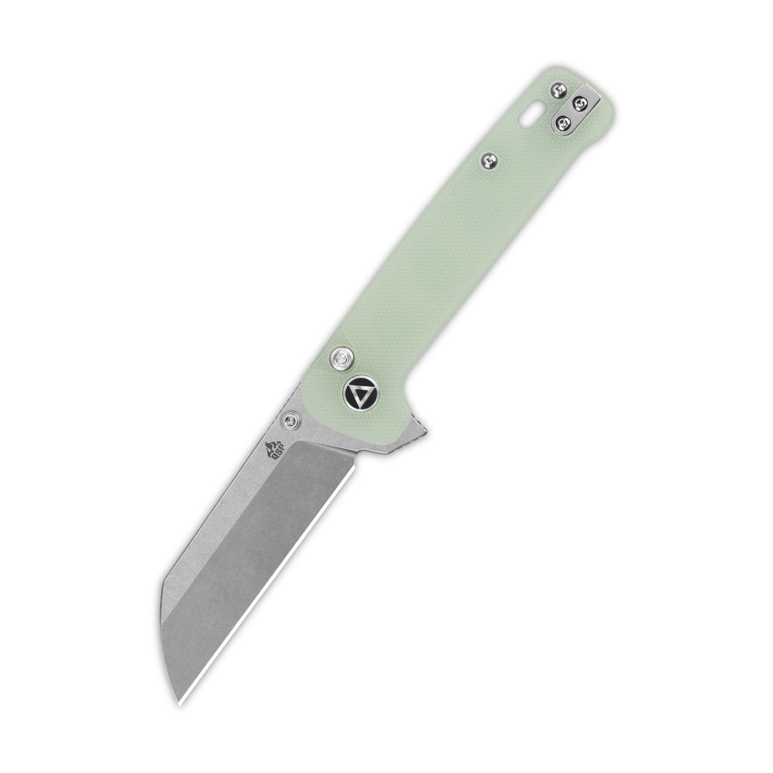 QSP Penguin QS130BL-B1 14C28N Blade Jade G10 Handle Button Lock Pocket Knife