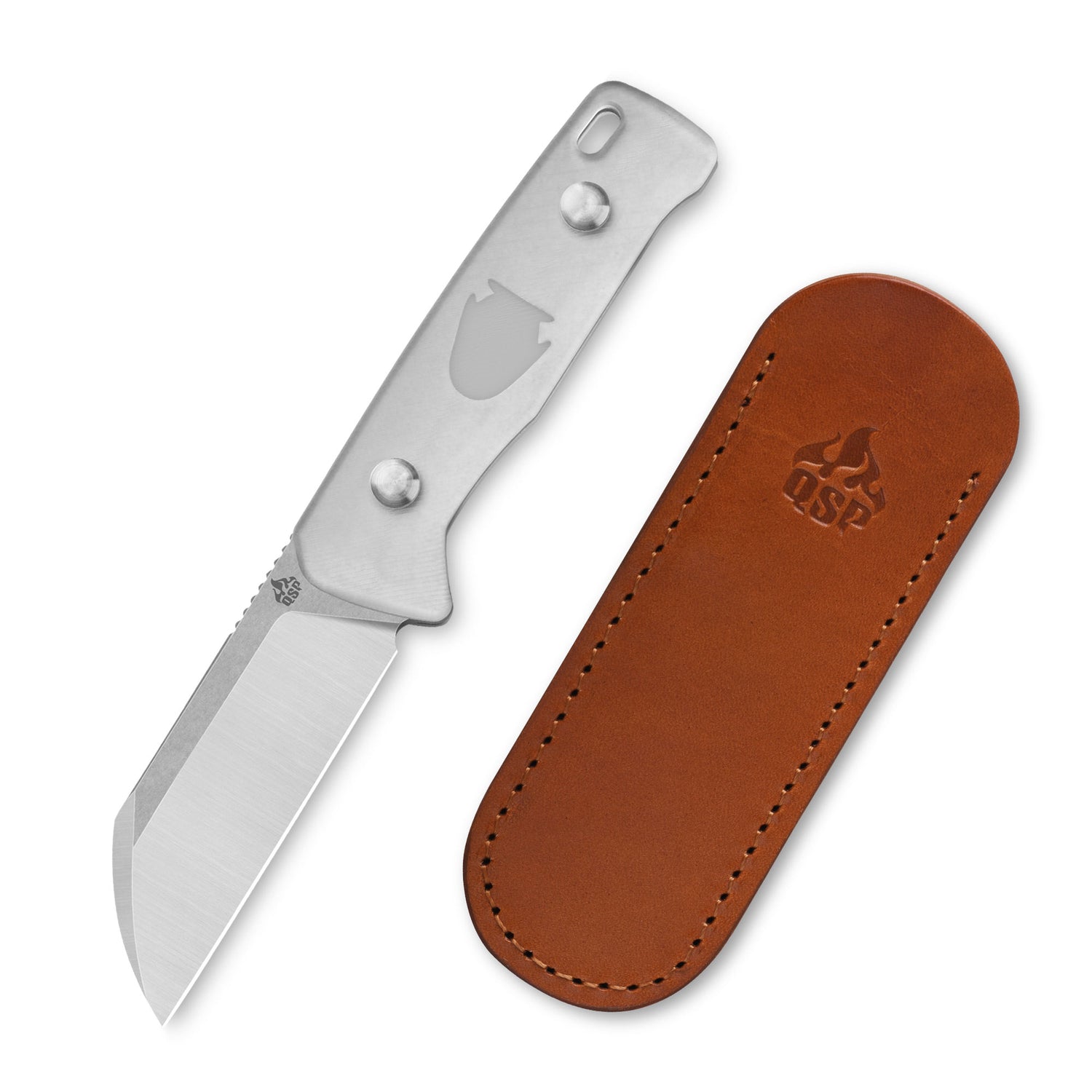 QSP Baby Penguin QS130BP-A1 14C28N Blade Acrylic Handle with Clip Slip sheath Fixed Blade Knife